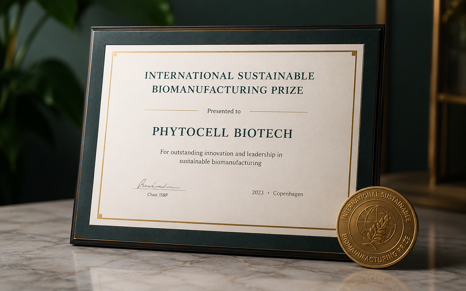 Internal mockup certificate presentation
